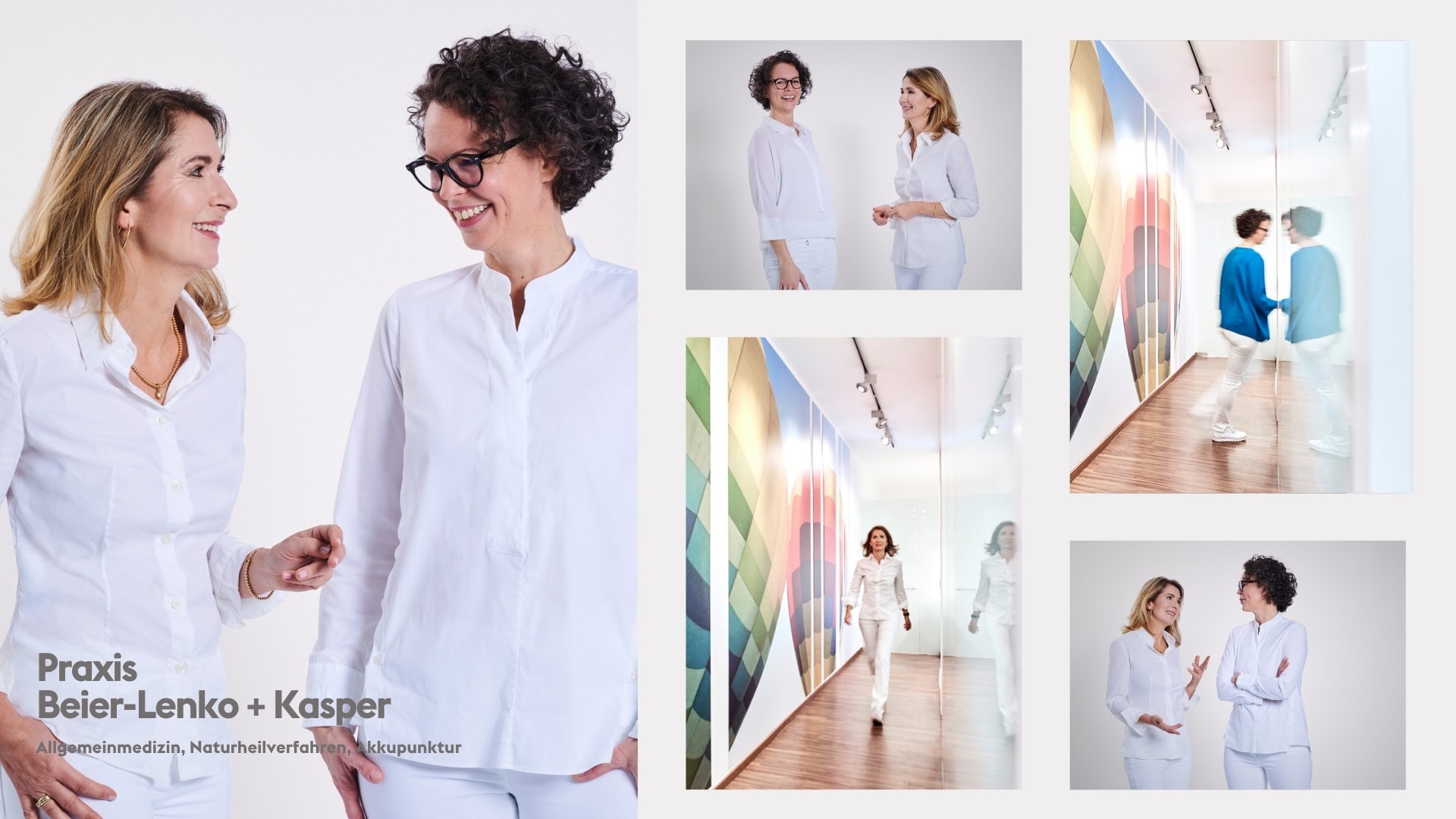 Business portrait collage from an on-location team session at Praxis Beier-Lenko + Kasper, photographed by Astrid M. Obert.